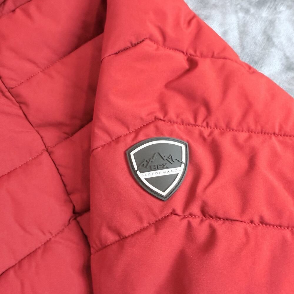Women's Sz 2XL HFX Performance Hooded Puffer Coat Parka Red Quilted Gorpcore - Picture 6 of 14
